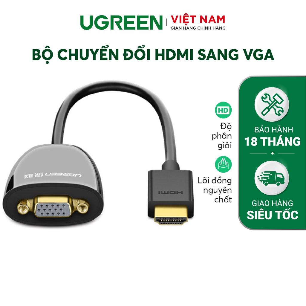 Bộ chuyển đổi HDMI sang VGA (không có Audio) độ phân giải 1920*1080@60Hz (Max) dài 16cm UGREEN MM102 40253 hàng chính hãng