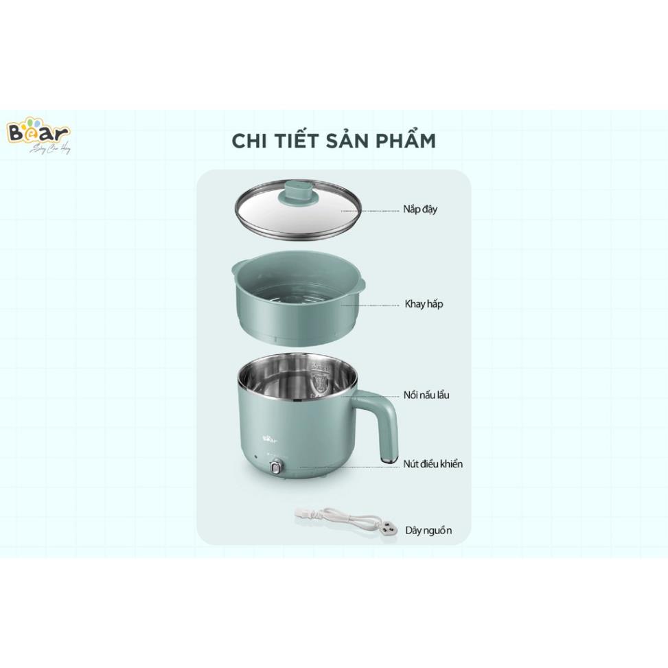 Nồi lẩu hấp điện 2 tầng đa năng Bea DRG-D12M5 dung tích 2L chất liệu an toàn chịu nhiệt lõi thép không rỉ