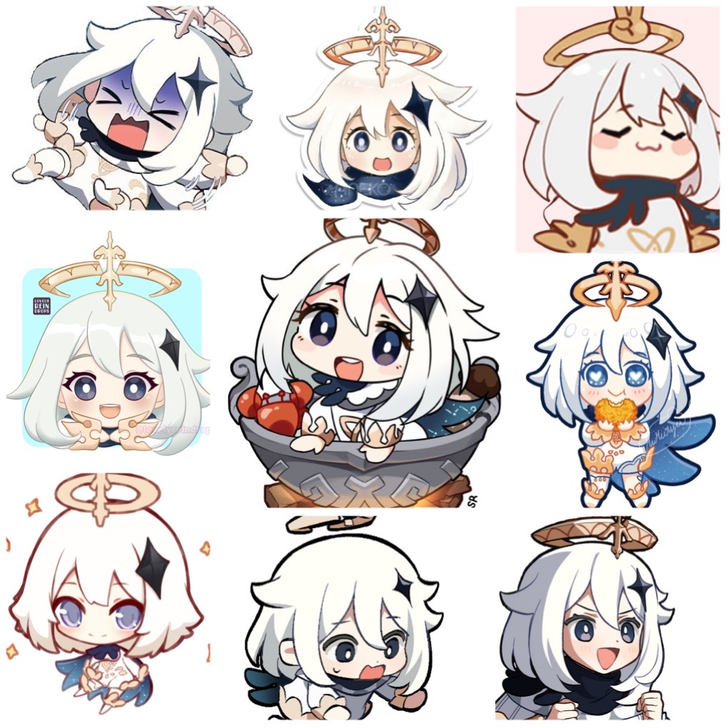 Ảnh Sticker paimon Hololive 30-60 cái khác nhau/ hình dán Hololive paimon
