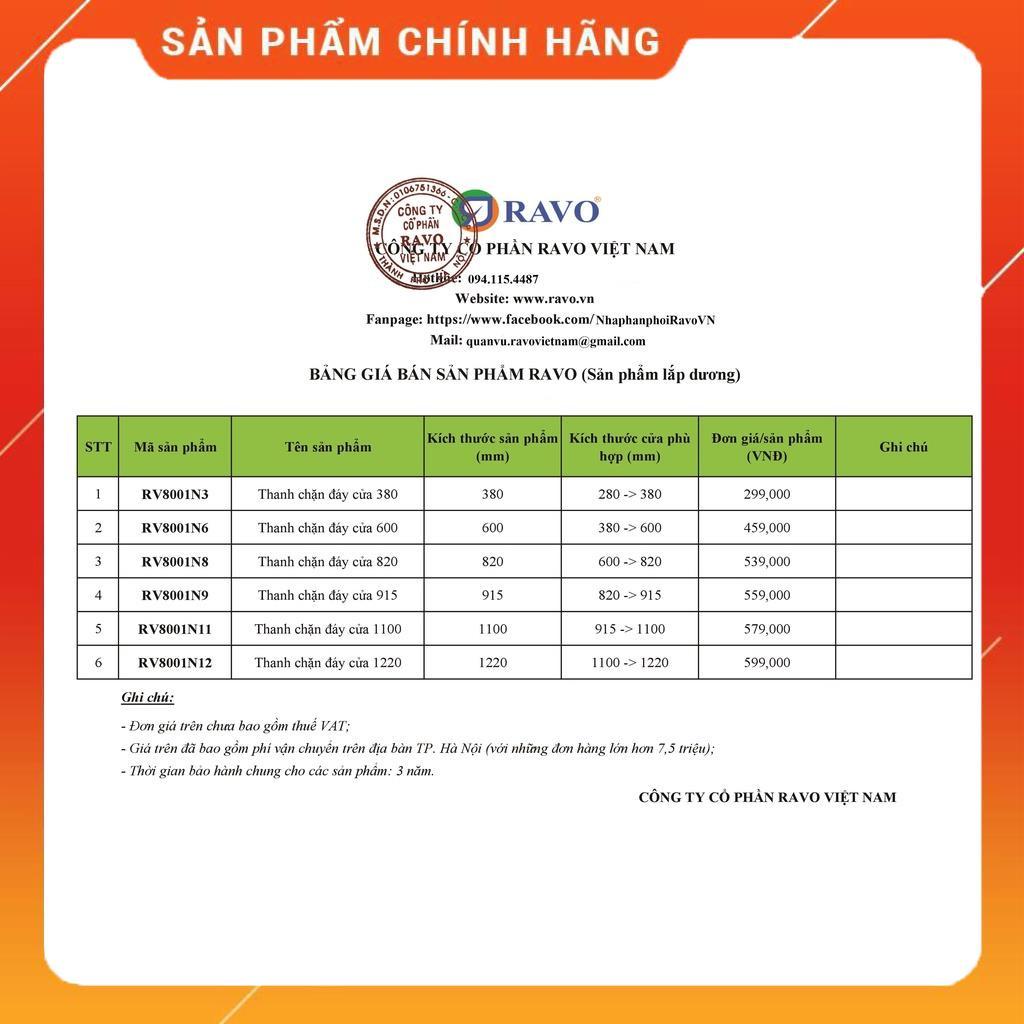 Thanh chặn khe cửa tự động RAVO(thanh chặn đáy cửa, ngăn khói bụi, côn trùng, gió lùa