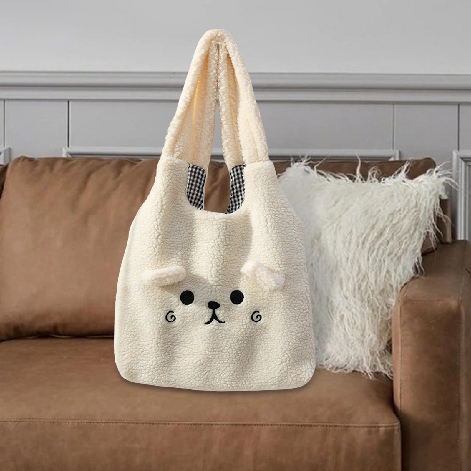 Women Plush Handbag Single Shoulder Bag Versatile Styles Lightweight Gift for Girlfriends, Wives, and mother