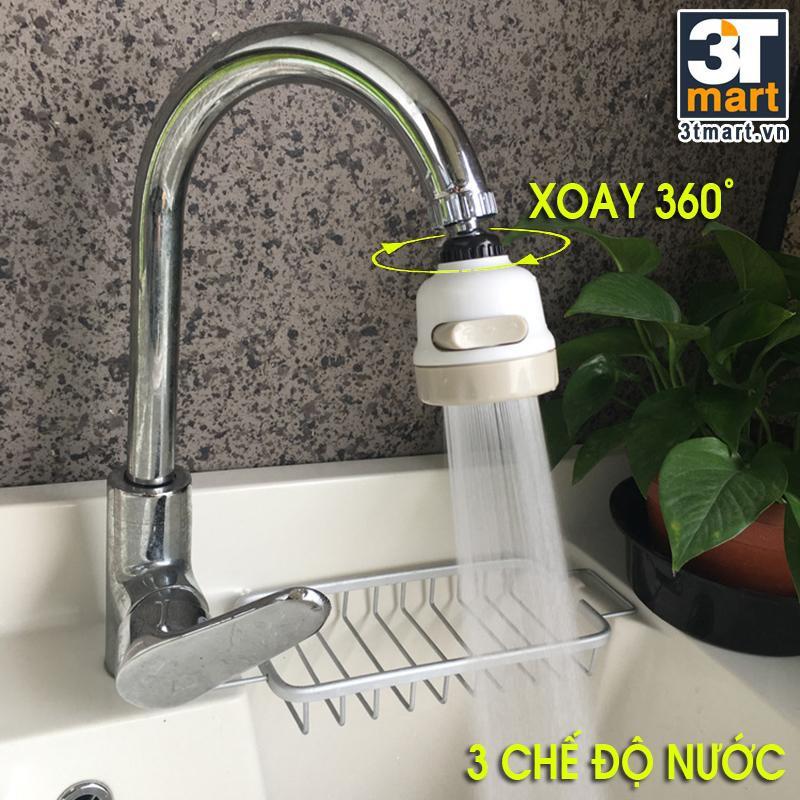 Đầu vòi tăng áp rửa bát 3 chế độ phun - xoay 360 độ - phù hợp mọi đầu vòi rửa chén