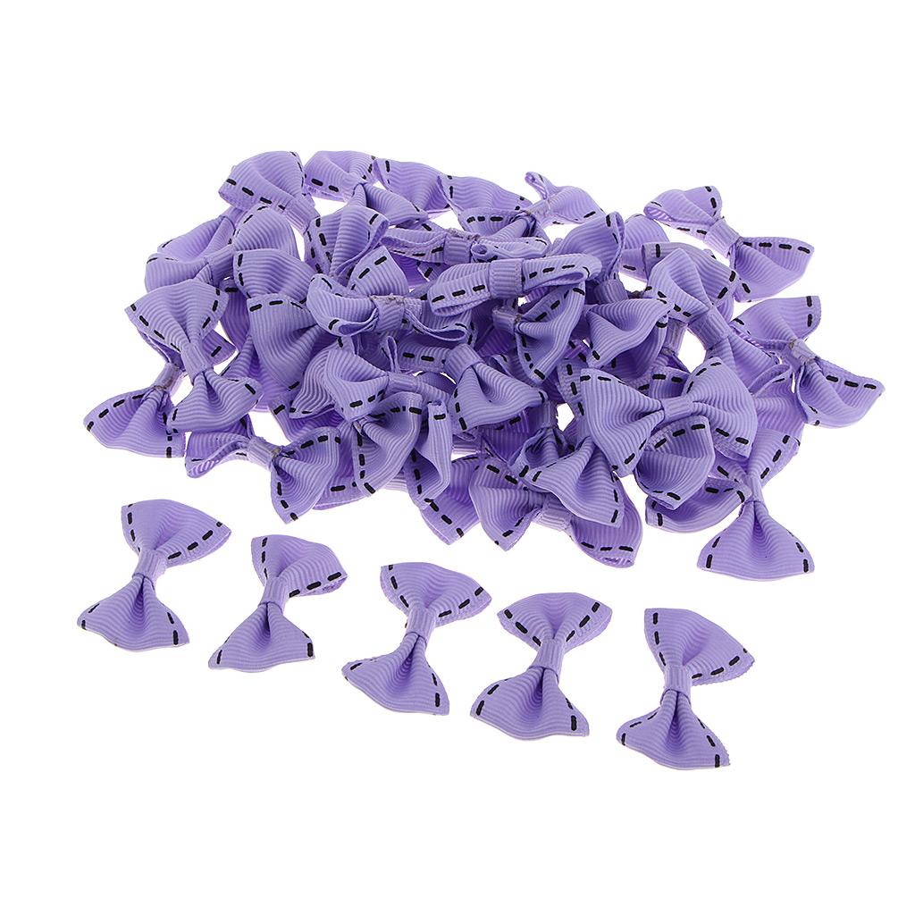 50 Pieces Cute Satin BOW Ribbon Applique Embellishments