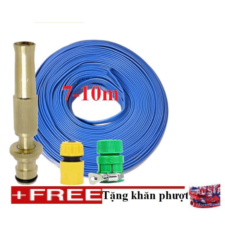 Bộ dây vòi xịt nước rửa xe, tưới cây đa năng, tăng áp 3 lần, loại 7m, 10m 206587 cút sập,+tặng khăn phượt