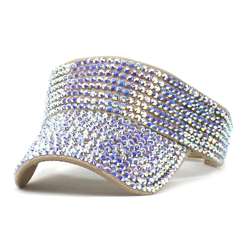 Bông Hè Màu Kim Cương Giả Tấm Che Nắng Có Thể Điều Chỉnh Nón Chống Nắng Cho Nam Và Nữ 05 Color: Pink Size: 56-61cm adjustable