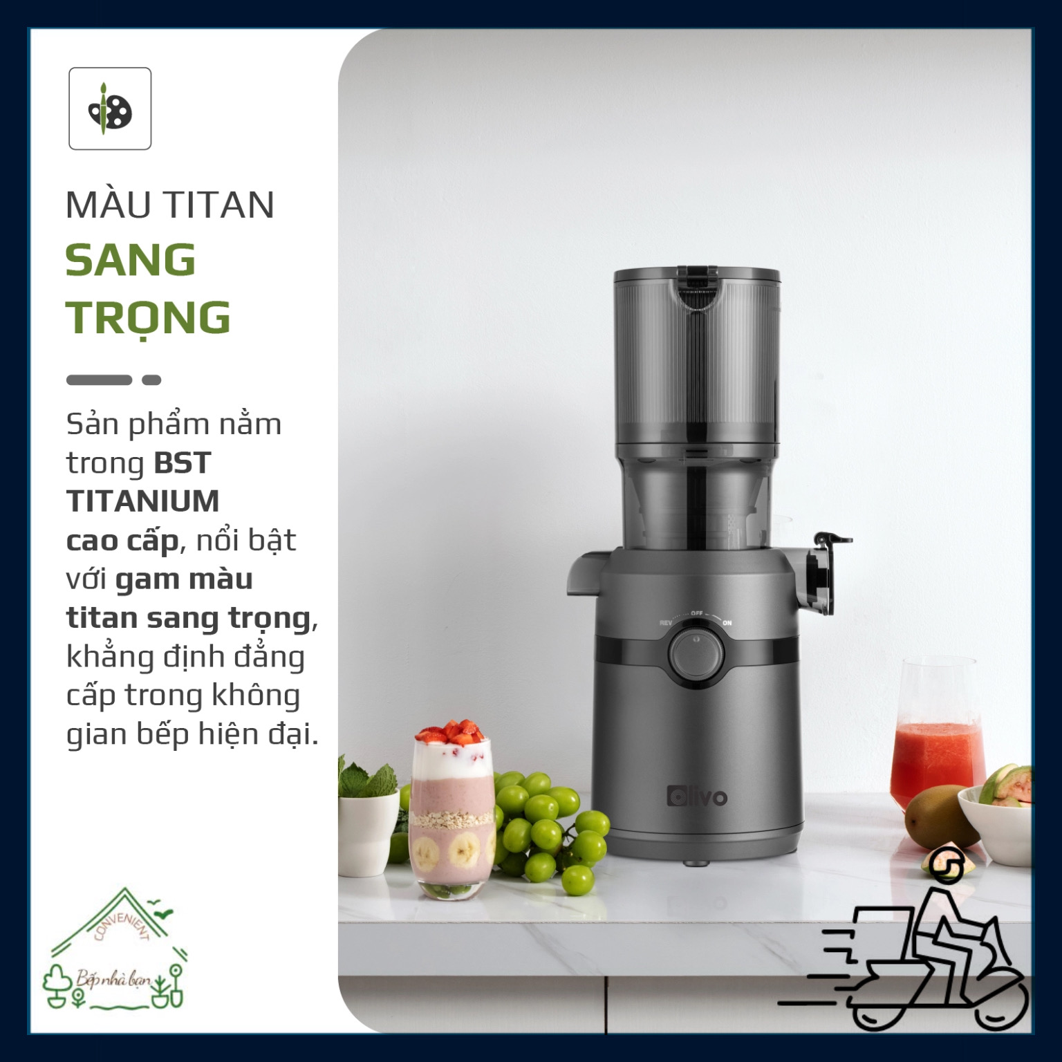Máy Ép Chậm OLIVO SJ240 – Khoang Tiếp Lớn – Giải Pháp Hoàn Hảo Cho Việc Ép Kết Hợp Trái Cây, Rau Củ- Hàng Chính Hãng