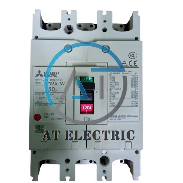 Cầu dao / Aptomat tự động Mitsubishi NF250-SV 3P 150A | Hàng Chính Hãng
