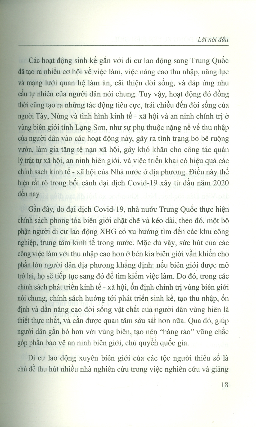 Di Cư Lao Động Xuyên Biên Giới Của Một Số Tộc Người Ở Vùng Biên Giới Việt Nam - Trung Quốc (Sách chuyên khảo) - Viện Hàn lâm Khoa học Xã hội Việt Nam - Vũ Đình Mười chủ biên