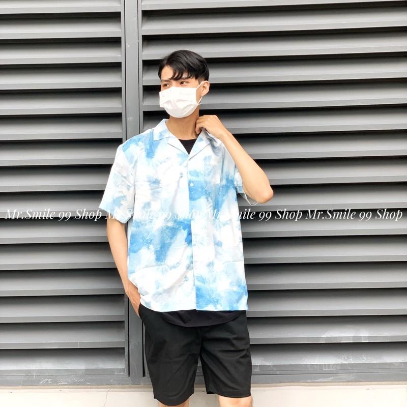 Áo Sơ Mi Nam Nữ Unisex tay ngắn Họa Tiết Loang Màu , chất Lụa Gân dày đẹp, hàng Thiết Kế Mr.Smile 99 Shop
