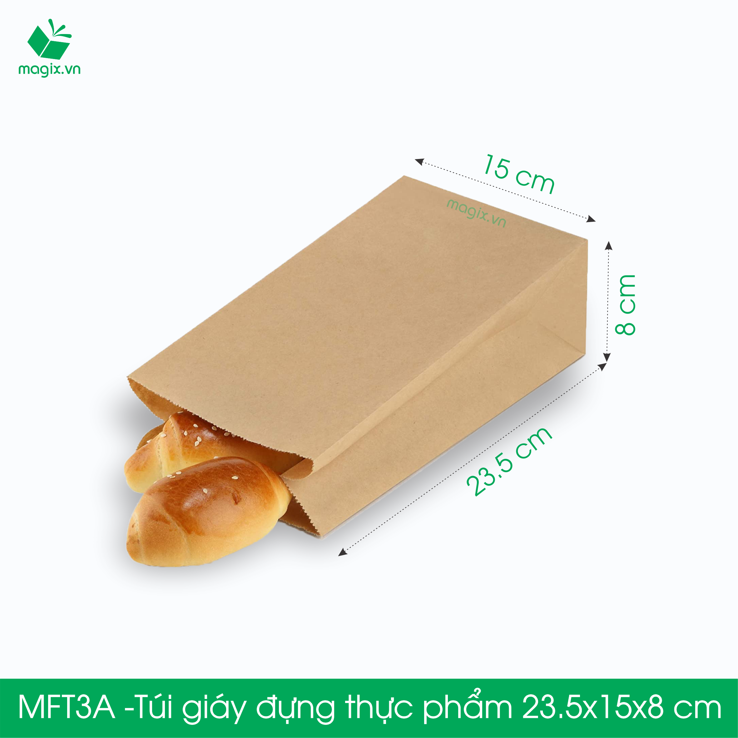 MFT3A - 23.5x15x8 cm - 500 Túi đựng thực phẩm - Túi đựng đồ ăn