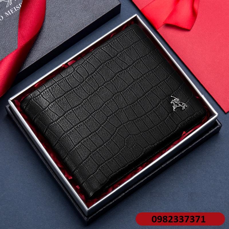 Ví Da Bò Nam Cao Cấp POLO MEISDO Sang Trọng Phù Hợp Làm Quà Biếu Tặng Sinh Nhật