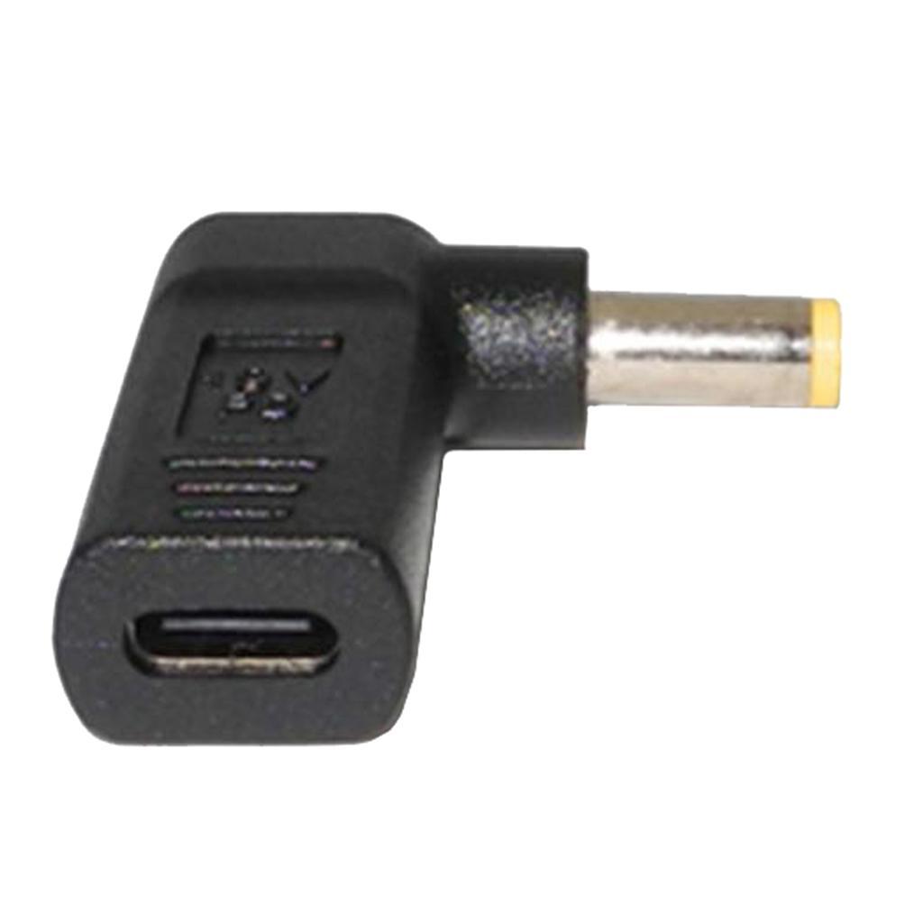 Type-c Female To 5.5*1.7mm Male 90 Degree Angle W/PD Chip DC Laptop Charger