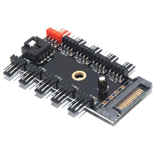 Bộ chia nguồn quạt tản nhiệt 15Pin SATA IDE sang 10 cổng 4pin 4P 3Pin HUB