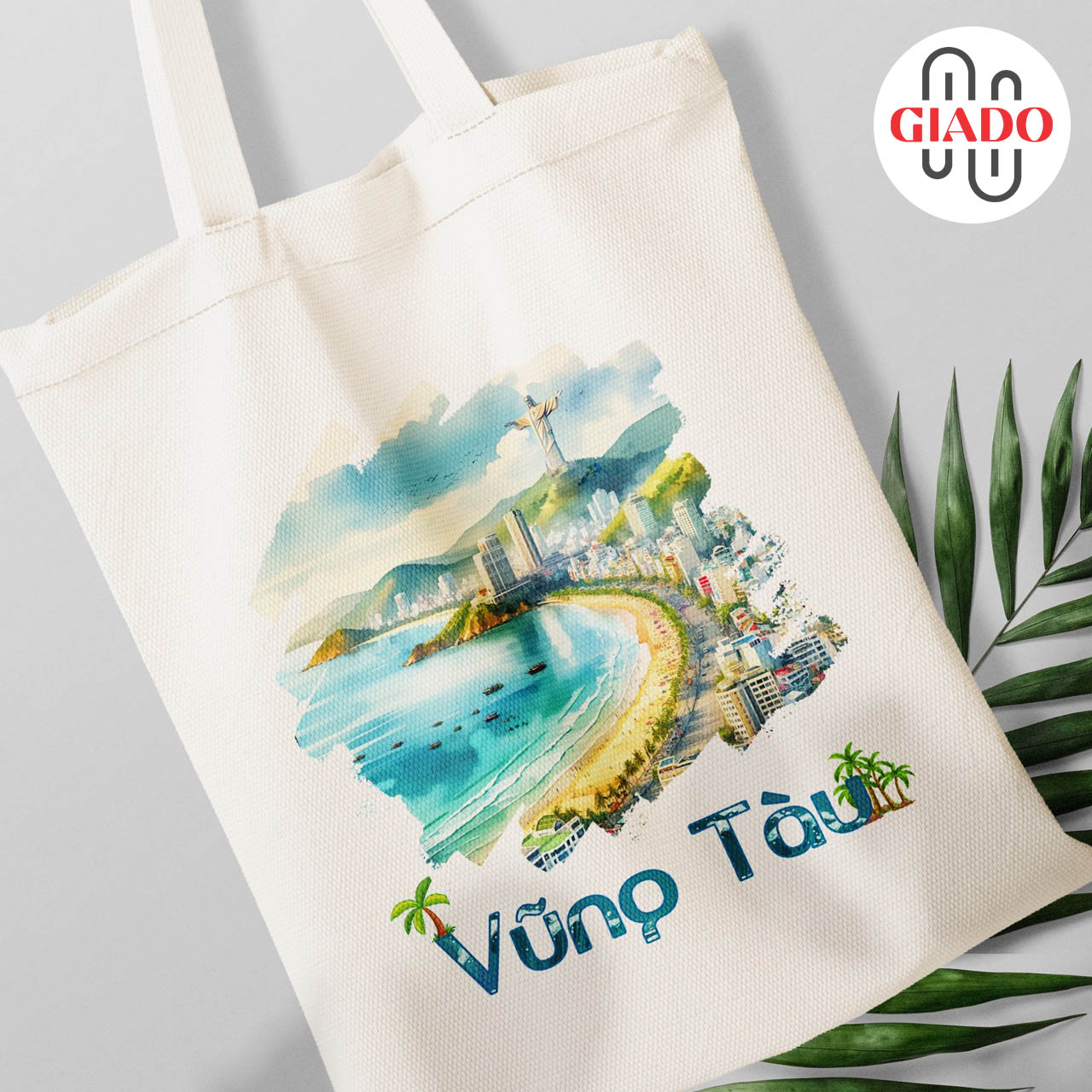 Túi canvas GIADO, túi vải bố, túi tote mẫu bãi biển Vũng Tàu