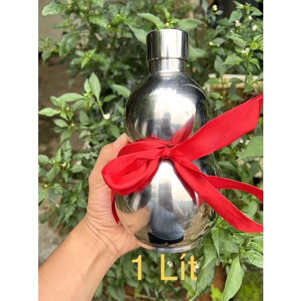 Bình tông hồ lô 1Lít Inox 304 hàng cao cấp