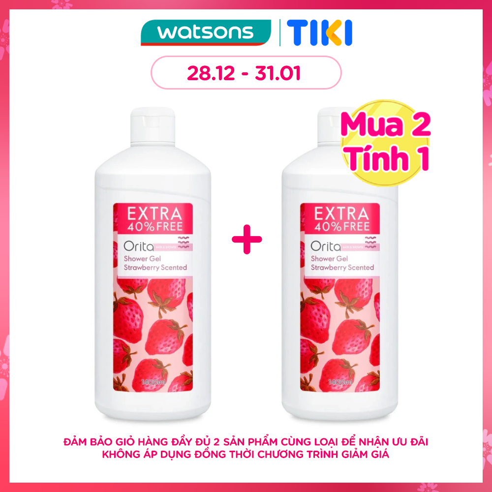 Gel Tắm Orita Strawberry Scented Shower Gel 1400ml