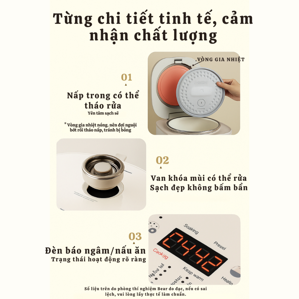 Nồi cơm điện 1L Bear DFB-H30A3 (RC-4H30S) Hàng Chính Hãng
