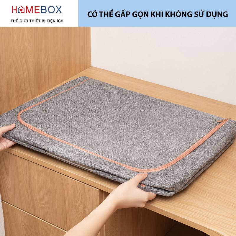 Túi Vải Đựng Quần Áo, Chăn Màn - Hộp Vải Đựng Đồ Khung Thép Chịu Lực Cao Cấp - Chính Hãng JYooHome