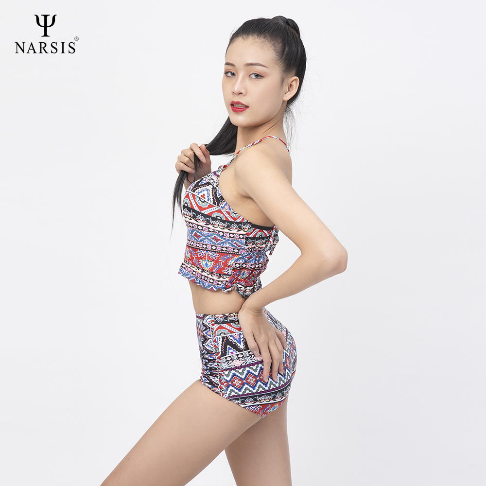 Bộ bơi nữ  NARSIS A0010 2 mảnh hoa văn nhiều màu