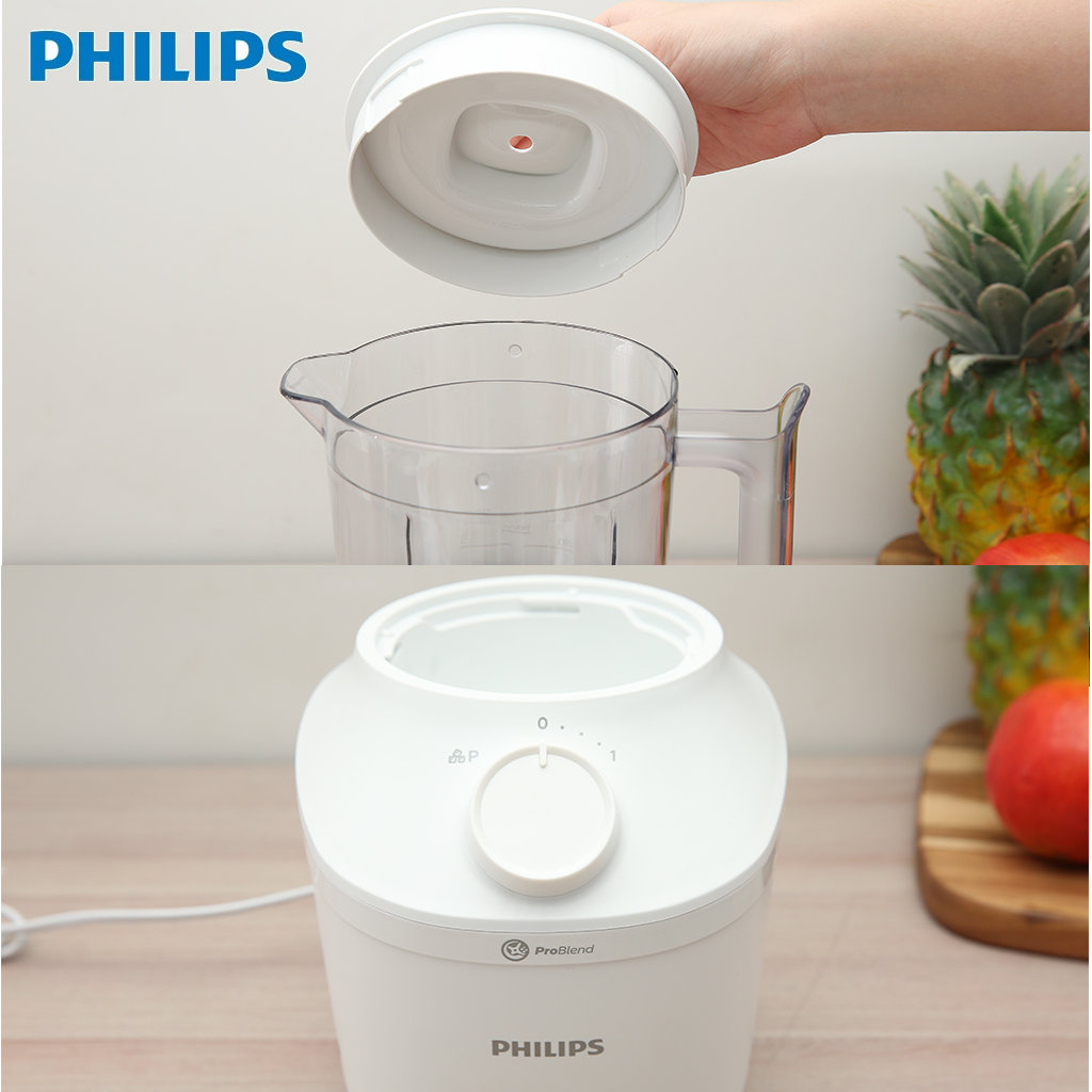 Máy xay sinh tố 2 cối Philips HR2041/10 công suất 450W, xuất xứ Indonesia - Hàng chính hãng