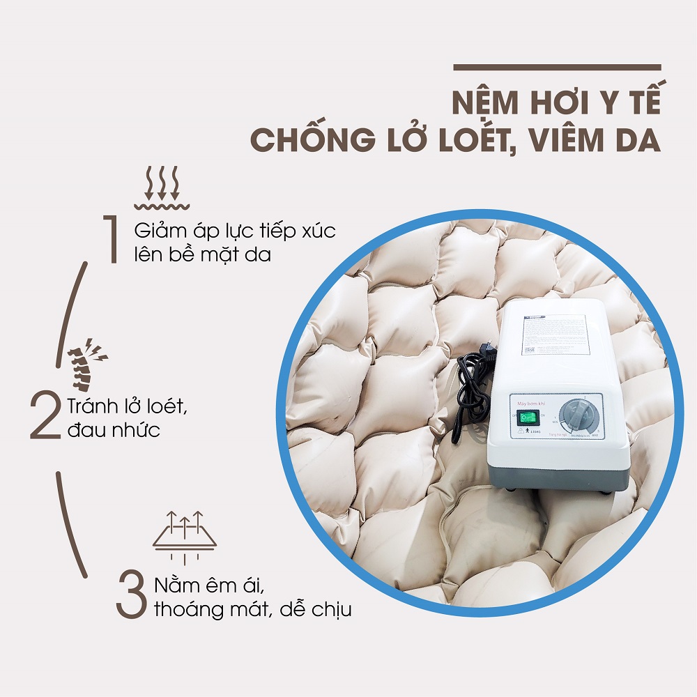 NỆM HƠI HAKAWA GẮN GIƯỜNG Y TẾ, CHỐNG LỞ LOÉT CHO NGƯỜI BỆNH KHÔNG TỰ CỬ ĐỘNG ĐƯỢC