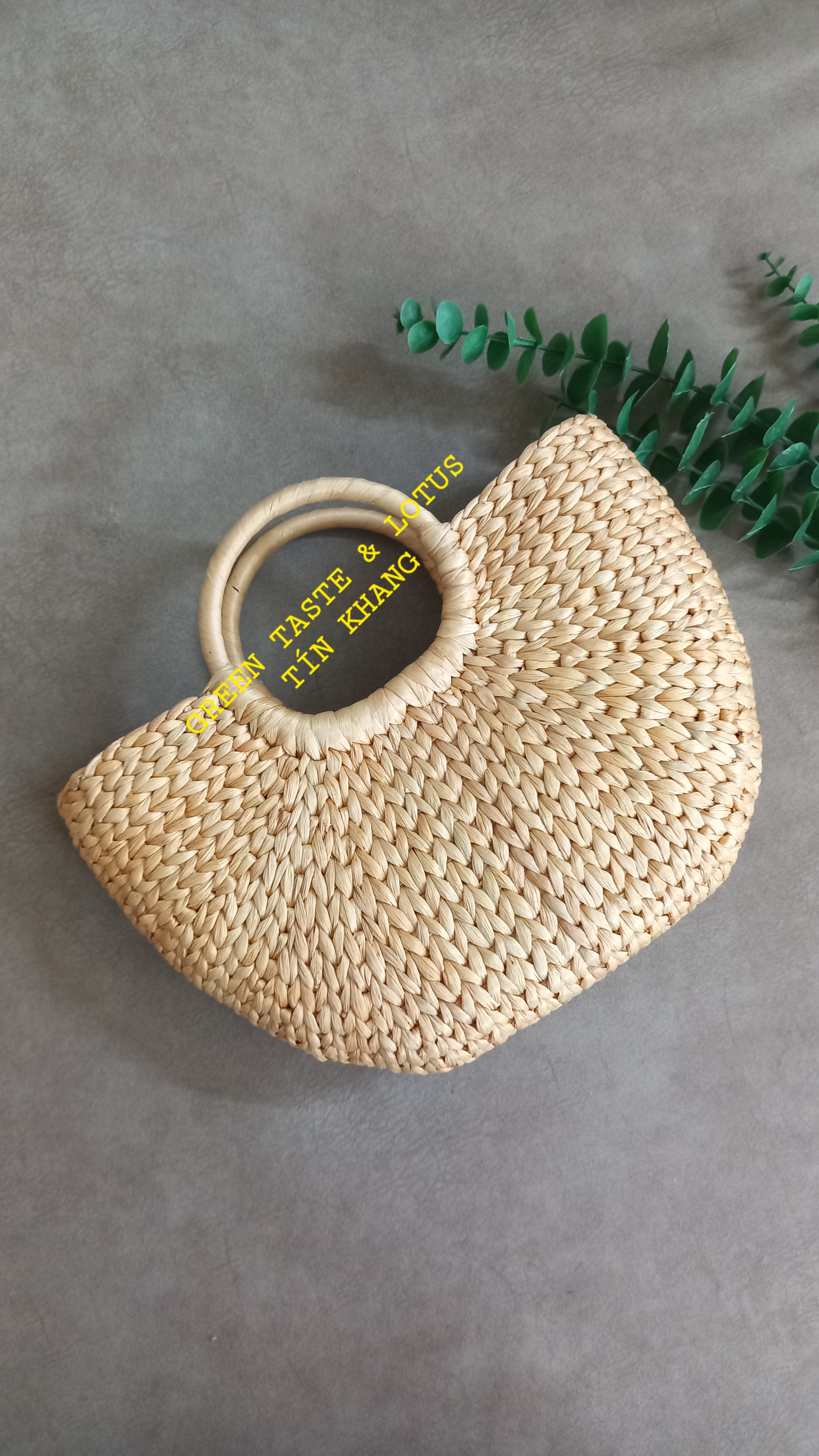 Túi Xách Lục Bình Bán Nguyệt Thêu Hoa Mỹ Nghệ Cao Cấp, Đẹp Tinh Tế TXLBTHHPLTK06-04