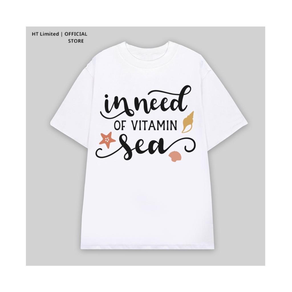 Áo thun thiết kế Unisex họa tiết in need vitamin sea basic local brand, Cotton Cao Cấp 100%