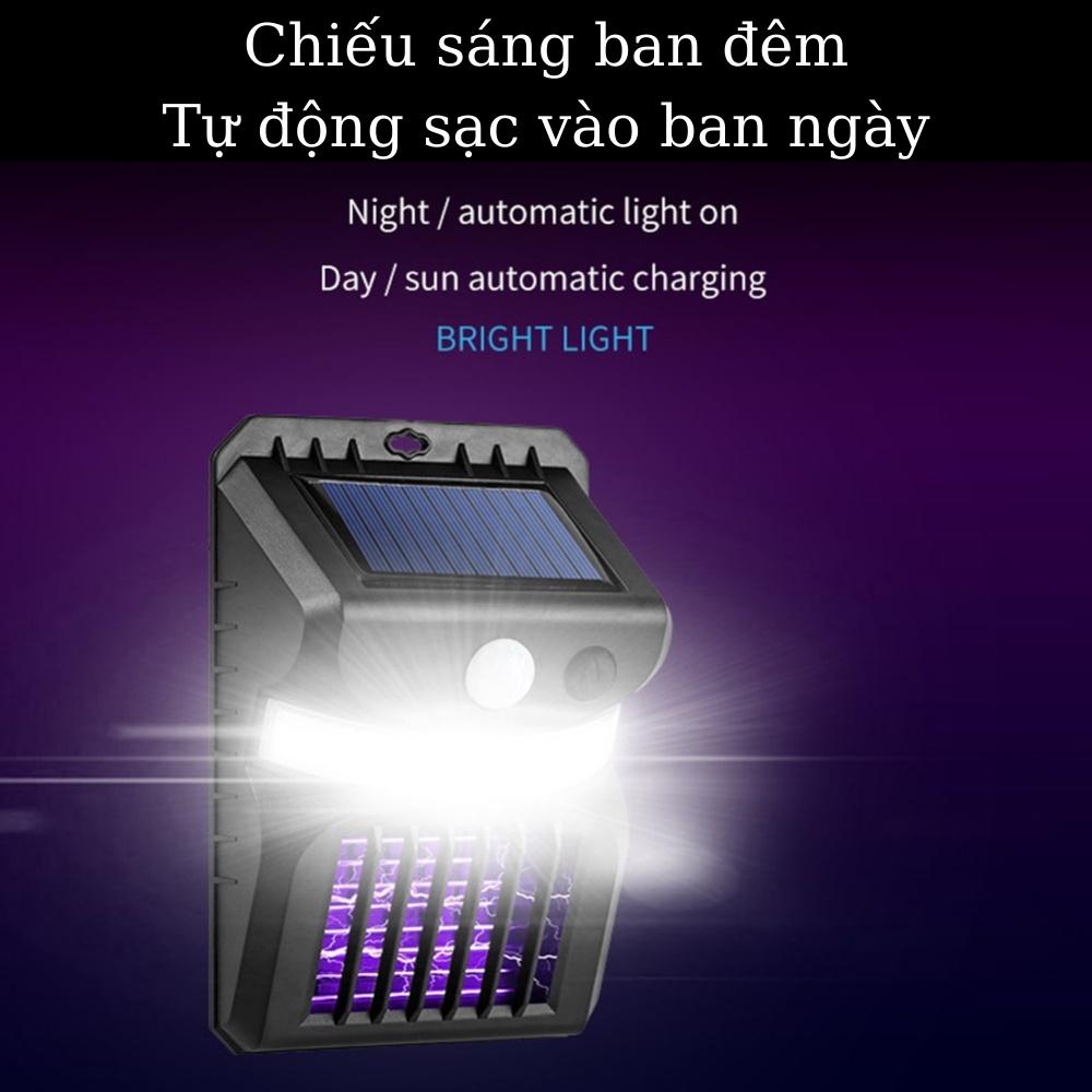 Đèn năng lượng mặt trời solar light sân vườn ban công cảm ứng có cảm biến người kiêm đèn bắt muỗi côn trùng