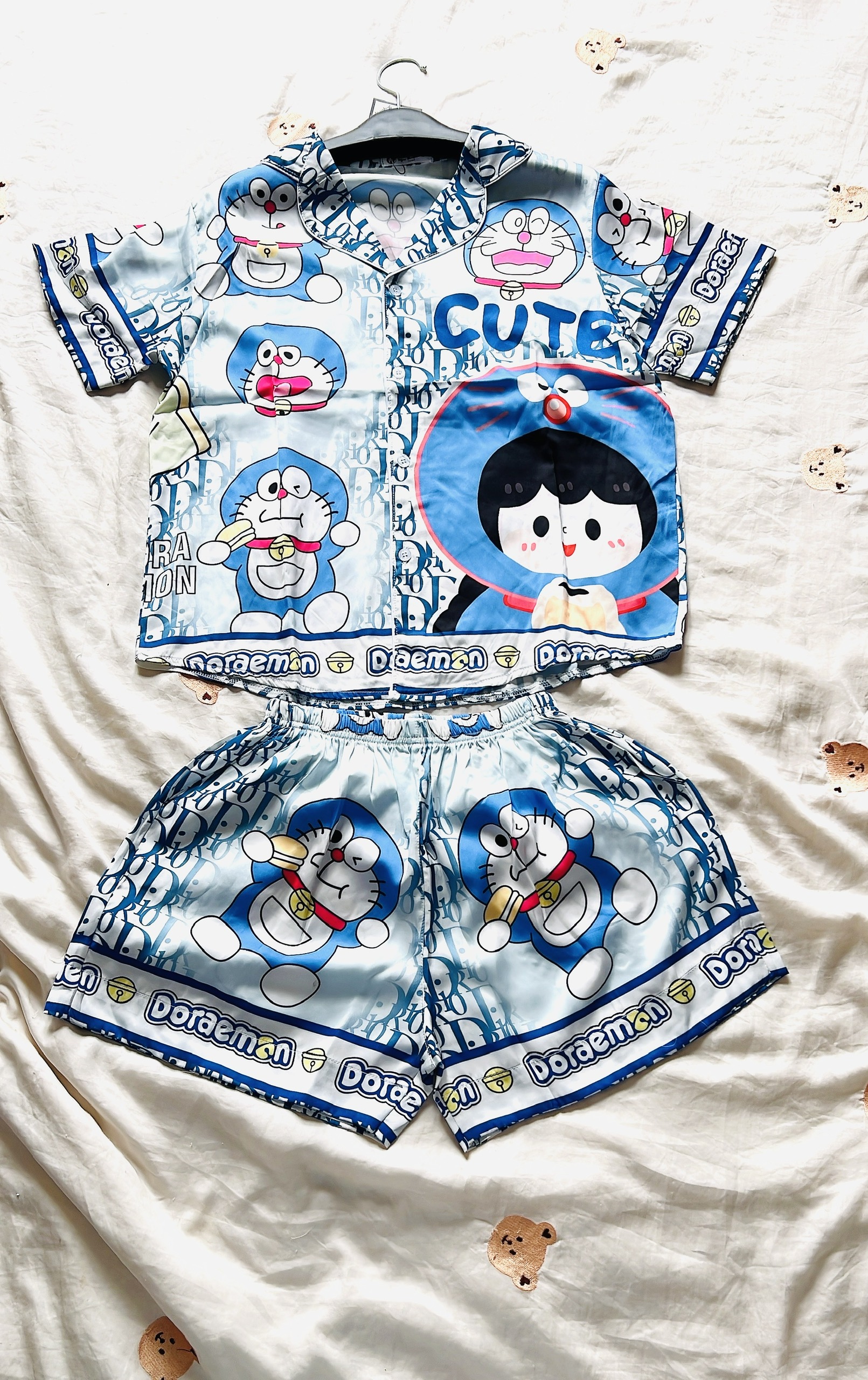 Bộ đồ ngủ Doraemon siêu dễ thương dưới 60kg dành cho nữ