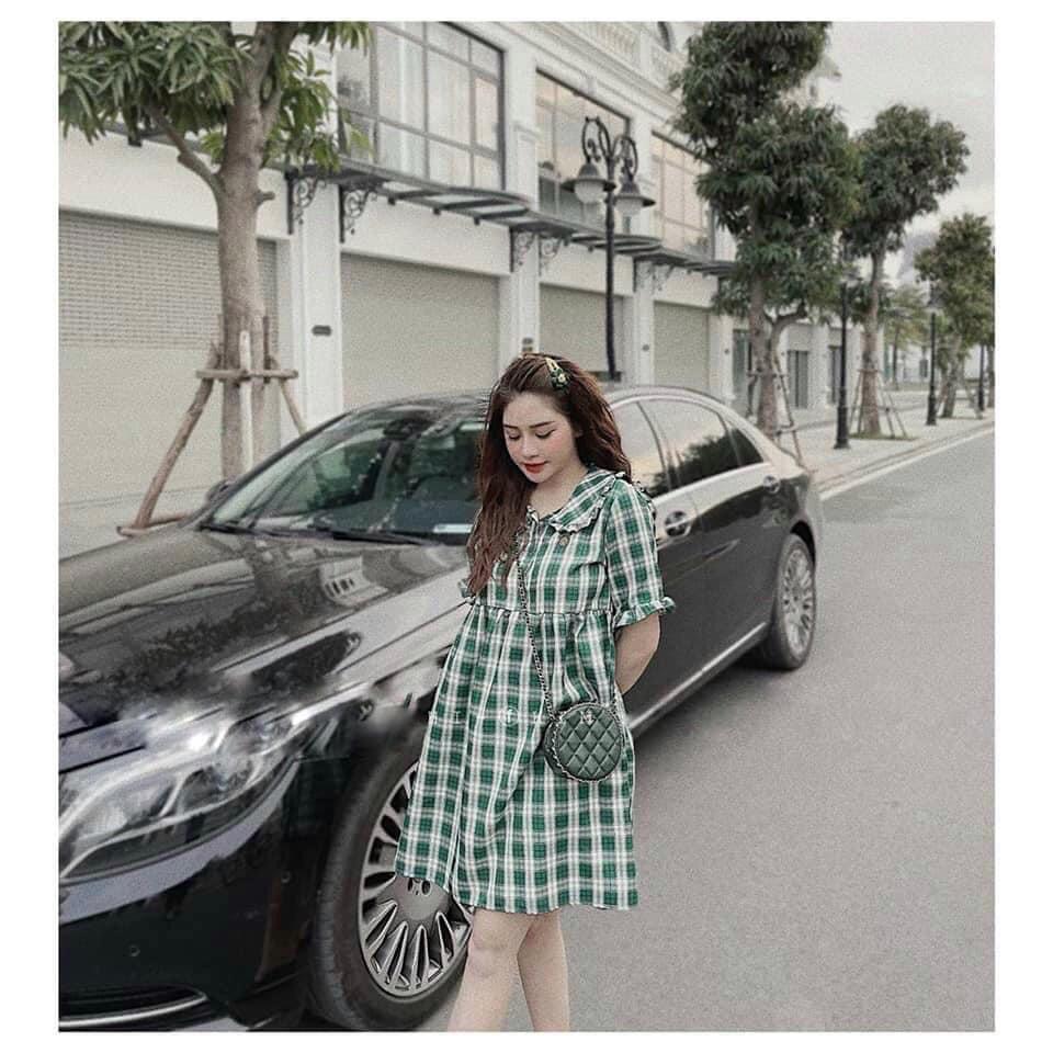 Váy bầu xinh dáng suông babydoll thời trang kẻ sọc mùa hè freesize 40-65kg đầm bầu công sở
