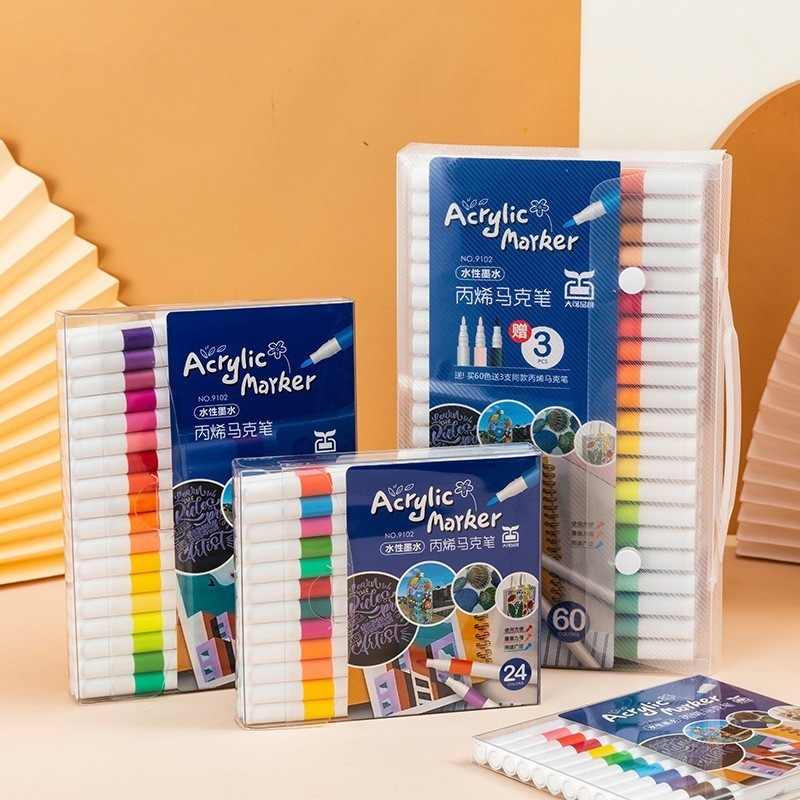 Bộ Bút Màu Acrylic Marker Chống Nước Vẽ Trên Mọi Chất Liệu