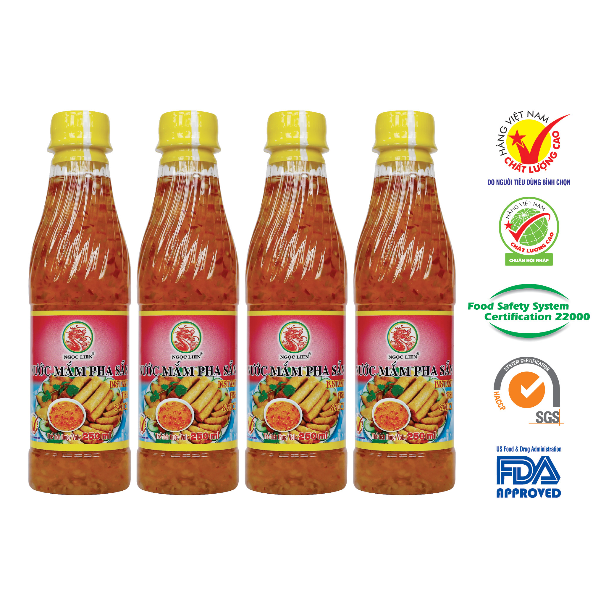 4 Chai Mắm Pha Sẵn 250ml Ngọc Liên