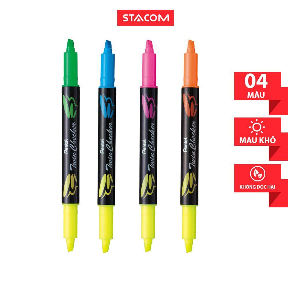 Viết Dạ Quang 2 Đầu Pentel  SLW8