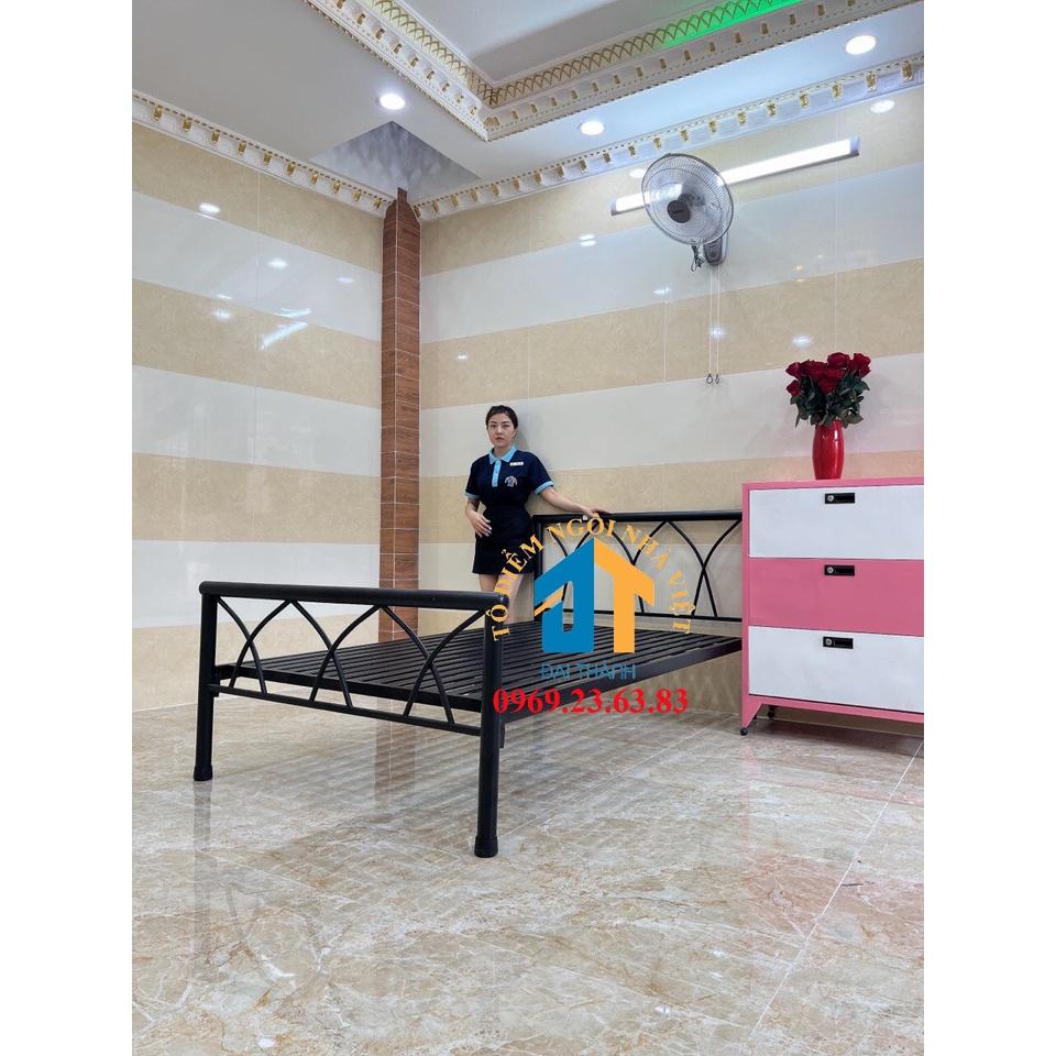 Giường sắt kiểu gỗ cao cấp 140×200 hàng giá xưởng miễn phí giao hàng lắp đặt tận nơi