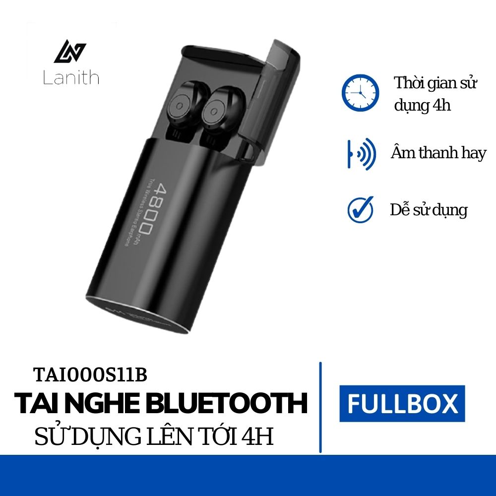 Tai nghe Bluetooth Lanith S11 kèm pin sạc dự phòng dung lượng cao – Kết nối Bluetooth 5.0 – Tai nghe không dây nghe nhạc, chơi game hiện đại – Hàng nhập khẩu