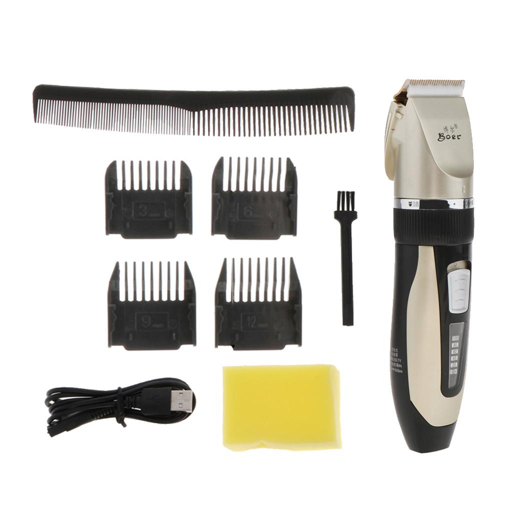 Unisex Rechargeable Low Noise Adjustable Speed Electric Hair Trimmer Kit
