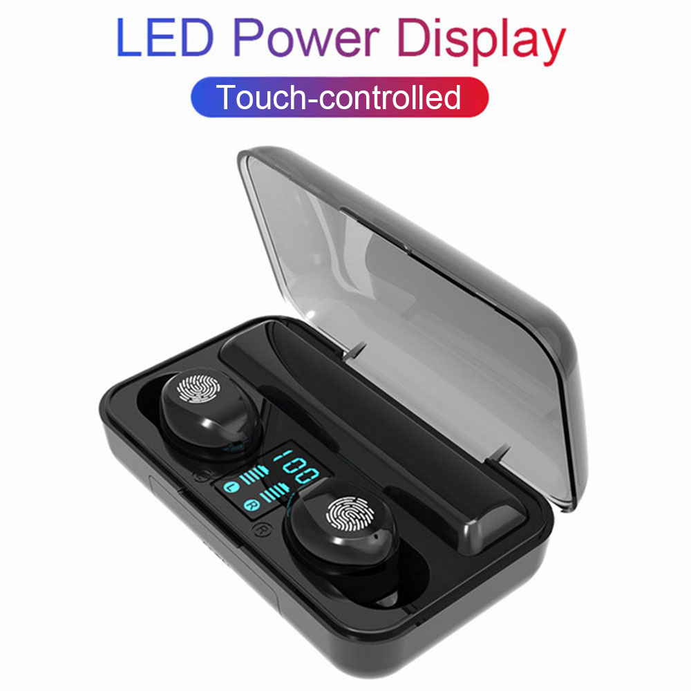 Tai Nghe Không Dây Nhét Tai F9 TWS Âm Thanh Nổi Điều Khiển Bằng Cảm Ứng BT5.0 Màn Hình LED Với Hộp Sạc Micrô