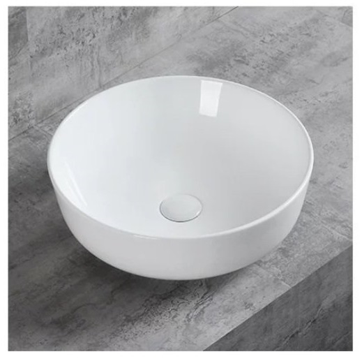 Chậu sứ lavabo màu trắng để bàn, kiểu tròn thiết kế tinh tế, giá rẻ