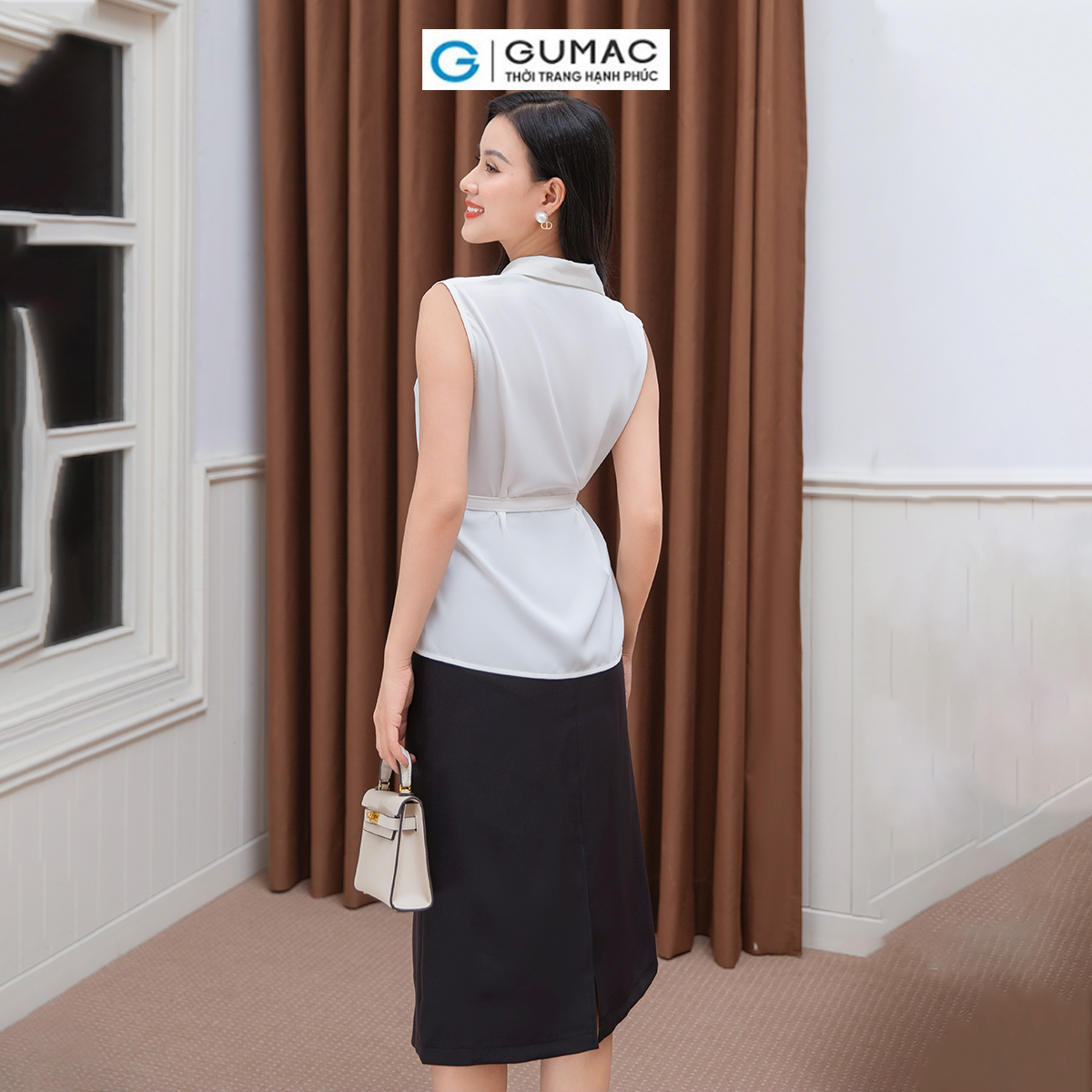 Áo xếp ly kèm dây thời trang GUMAC AD10015