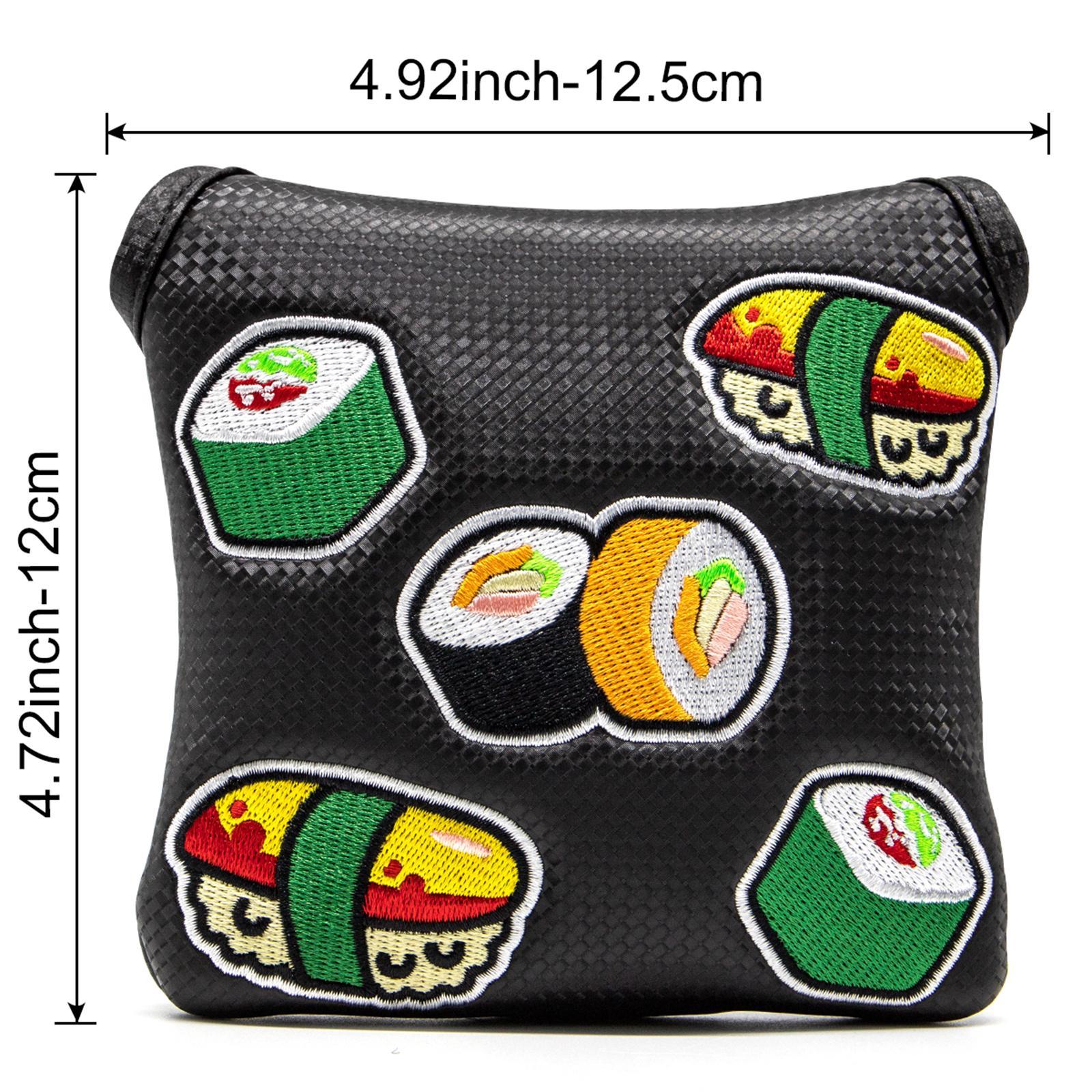 2 PU Leather Golf Putter Head Cover, Durable, Non-Slip,  Closure,