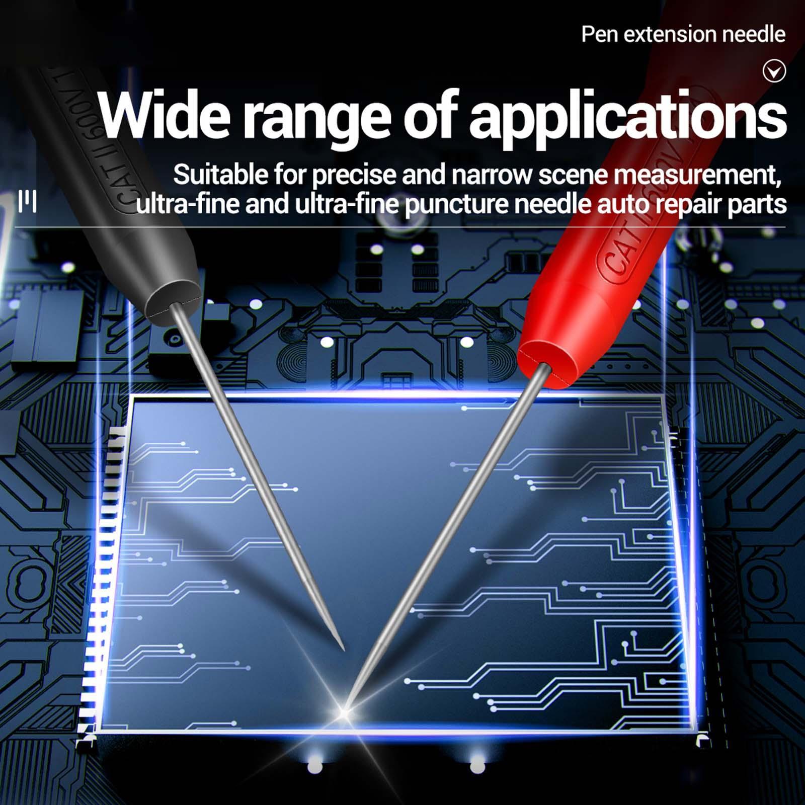 Back Probes Needle Pin Probe Multimeter Probes Test Leads 600V/10A for 2mm Test Leads