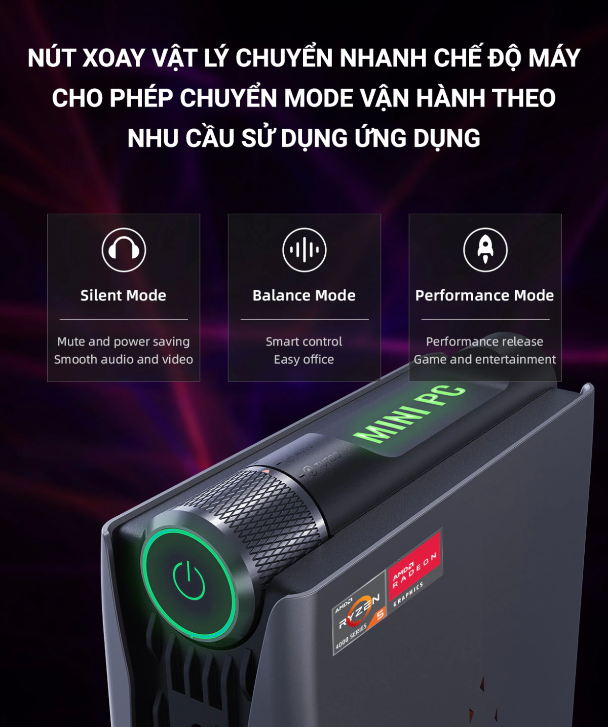 Máy tính để bàn – PC Gaming – NUC AMD  Ryzen5 5600u – 6 cores 12 threads – 4.2Ghz (Hàng chính hãng)