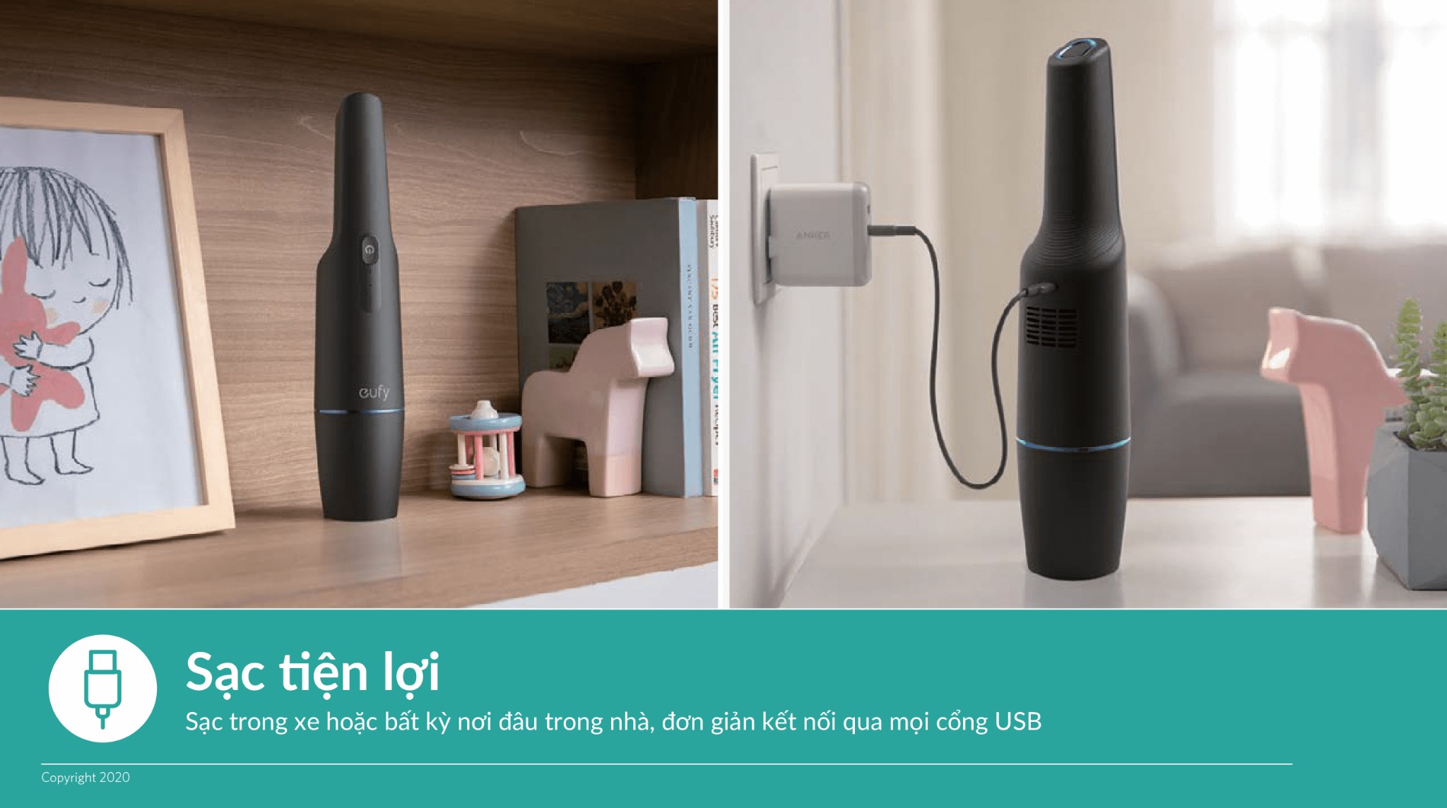 MÁY HÚT BỤI CẦM TAY MINI EUFY HOMEVAC H11 - T2521 - Hàng Chính Hãng