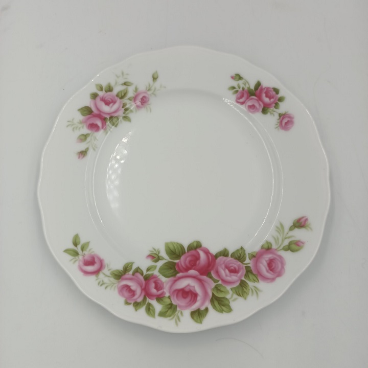 Đĩa Sứ Hoa Hồng Chùm Đỏ Kích Thước 20.5 CM Hàng Nhập Khẩu Cao Cấp