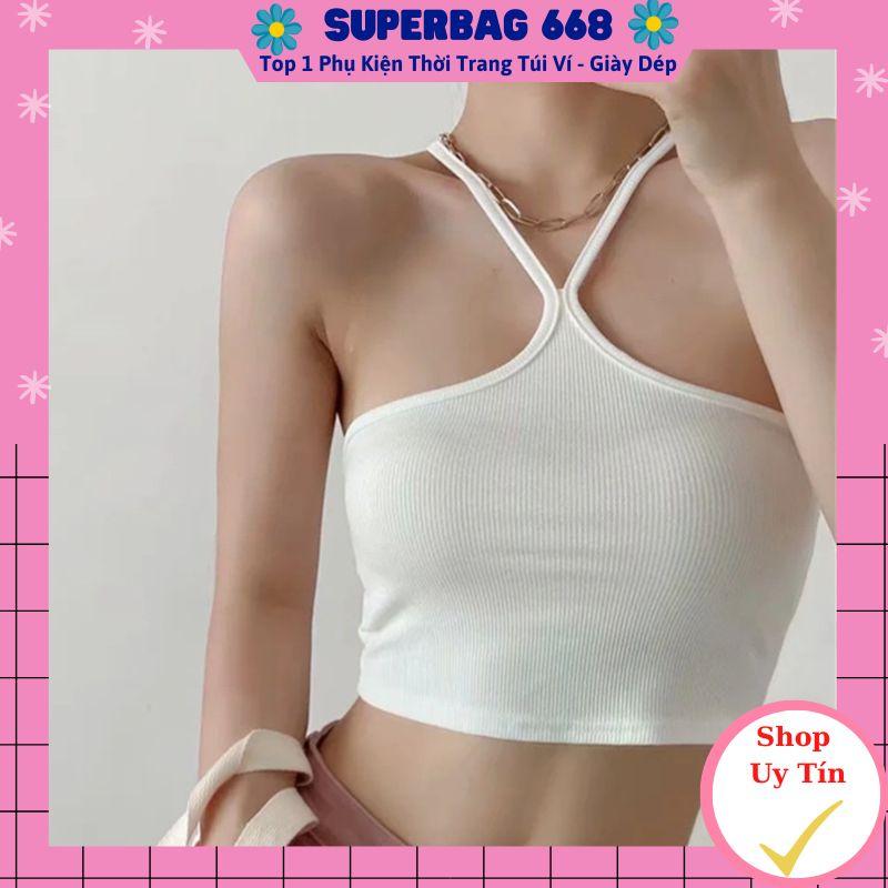 Áo Bra Yếm Thun Tăm Dây Buộc Cổ Siêu Hot Điệu Đà Superbag 332