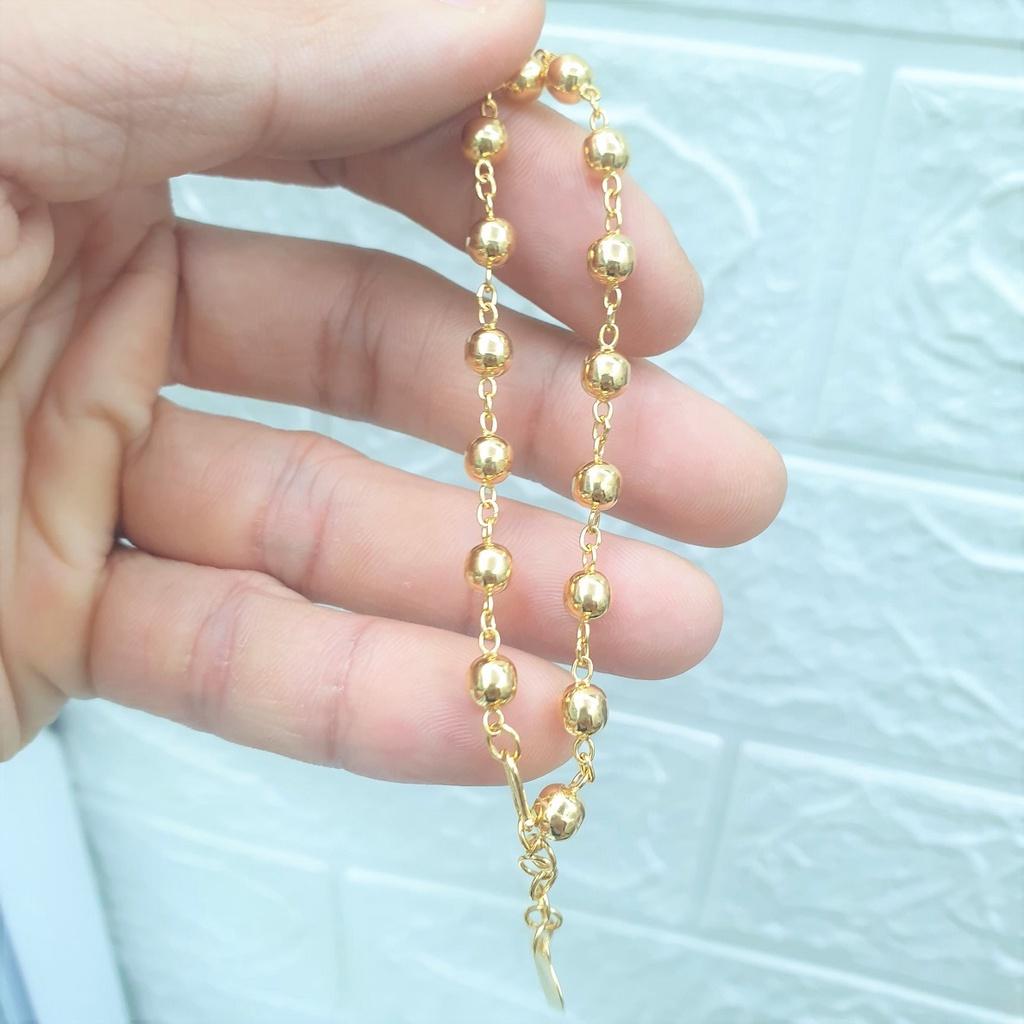 Lắc Tay Nữ Bi Rỗng Trơn 5li Cao Cấp -Dùng lâu dài tắm rửa thoải mái không phai