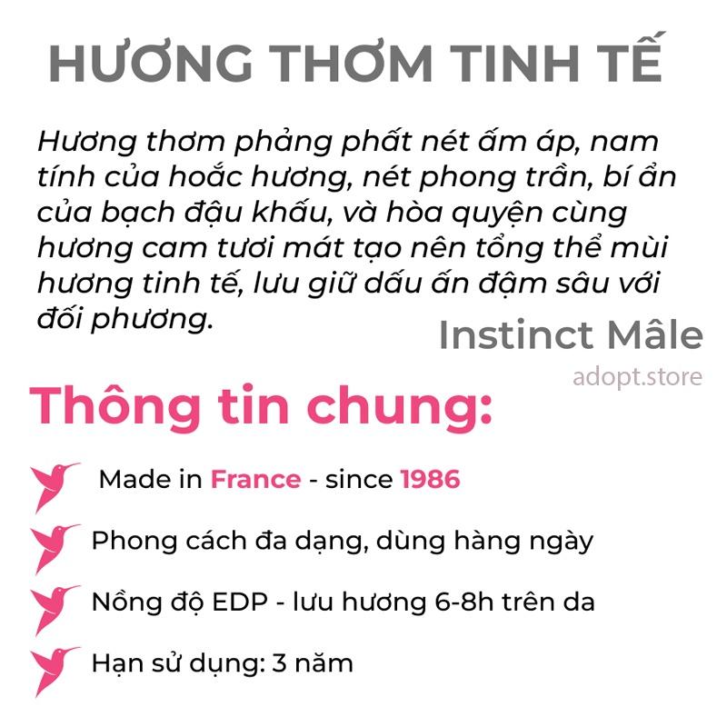 Nước Hoa Nam ADOPT' INSTINCT MÂLE Lãng Tử, Trưởng Thành, Thơm Lâu