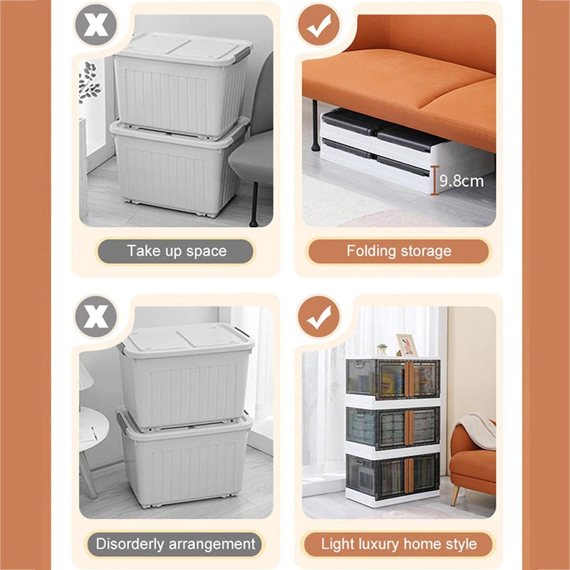 Tủ nhựa 2 cửa có thể gấp gọn Plastic Storage Container Bedroom