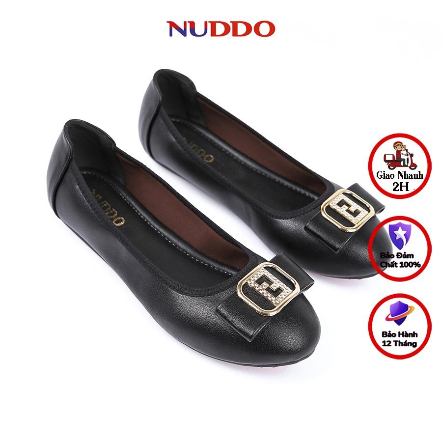 Giày búp bê nữ bệt cao cấp NUDDO da mềm siêu êm mũi tròn phong cách thời trang công sở NUBE6