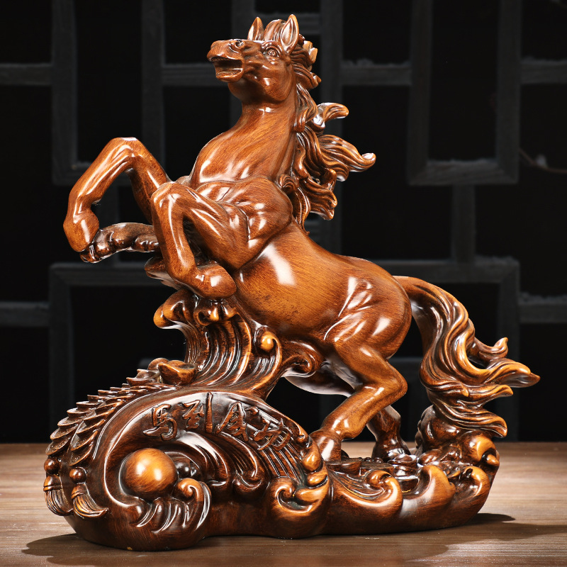 Tượng ngựa giả gỗ - Nhất Mã Phi Thiên 22x9x22